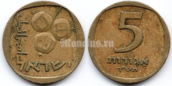 монета Израиль 5 агорот 1960 год