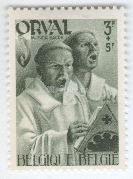 марка Бельгия 3+5 франка "Orval" 1941 год