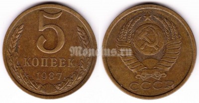 монета 5 копеек 1987 год