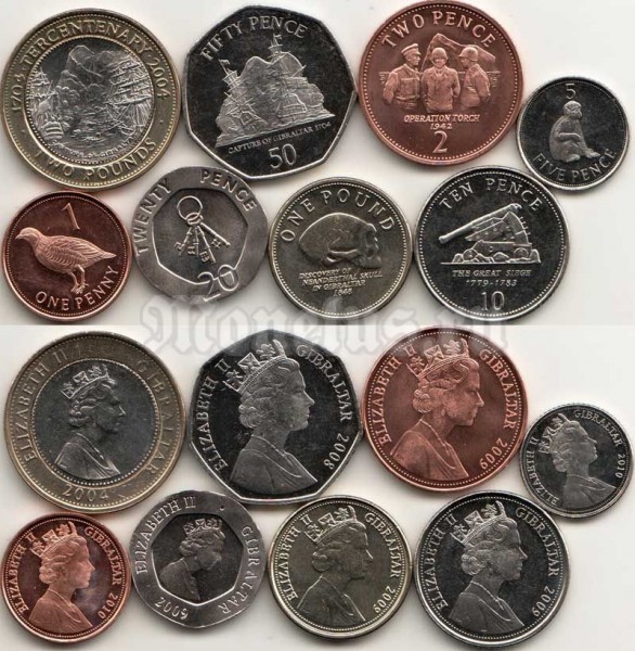 Гибралтар набор из 8-ми монет