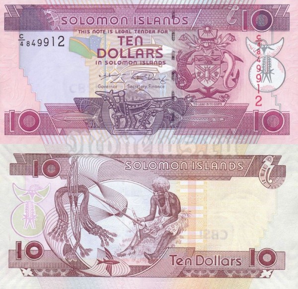 Банкнота Соломоновы острова 10 долларов 2006 год