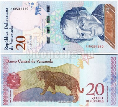 банкнота Венесуэла 20 боливар 2018 год
