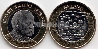 монета Финляндия 5 евро 2016 год Кюёсти Каллио — четвертый президент Финляндии