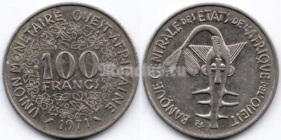 монета Западная Африка (BCEAO) 100 франков 1971 год