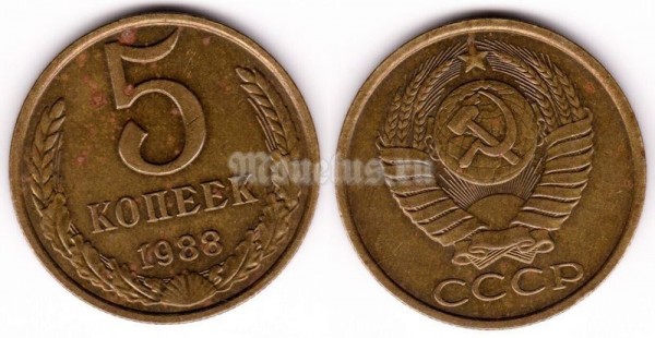 монета 5 копеек 1988 год
