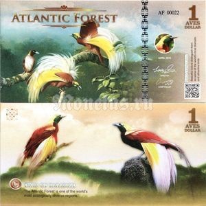 Бона Атлантический лес 1 доллар 2016 год Райская птица