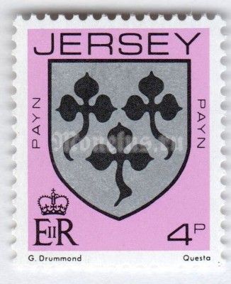 марка Джерси 4 пенни "Payn Family Arms" 1981 год