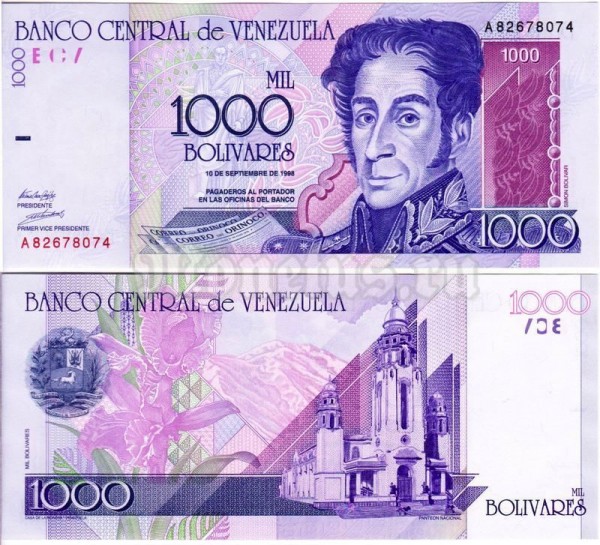 бона Венесуэла 1000 боливаров 1998 год сентябрь