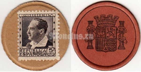 Испания 5 сантим 1938 год