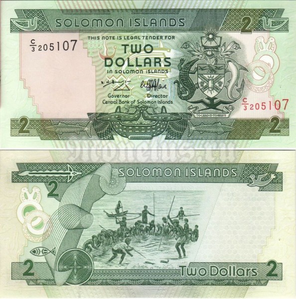 бона Соломоновы острова 2 доллара 1997 год