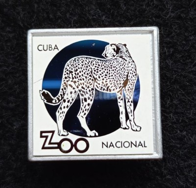 Значок Куба Зоопарк Cuba Zoo nacional, Гепард, ситалл зеркальный стекло