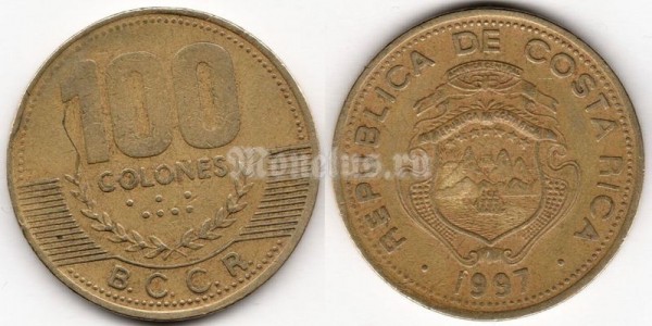 монета Коста-Рика 100 колонов 1997 год