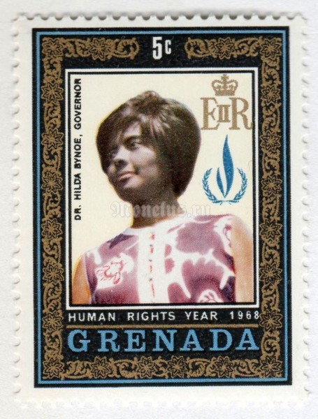 марка Гренада 5 центов "Gov. Hilda Bynoe" 1969 год