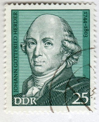 марка ГДР 25 пфенниг "Herder, Johann Gottfried" 1974 год Гашение