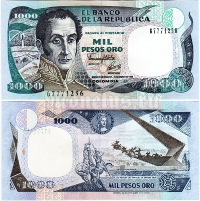​банкнота Колумбия 1000 песо 1993 год