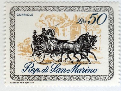 марка Сан-Марино 50 лир "Curricle" 1969 год