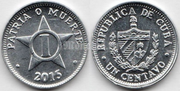 Монета Куба 1 сентаво 2015 год