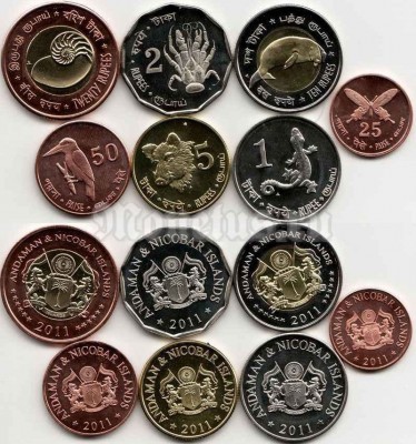 Андаманские и Никобарские острова набор из 7-ми монет 2011 год