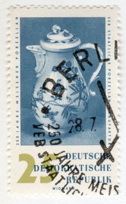марка ГДР 25 пфенниг "Coffee pot" 1960 год Гашение
