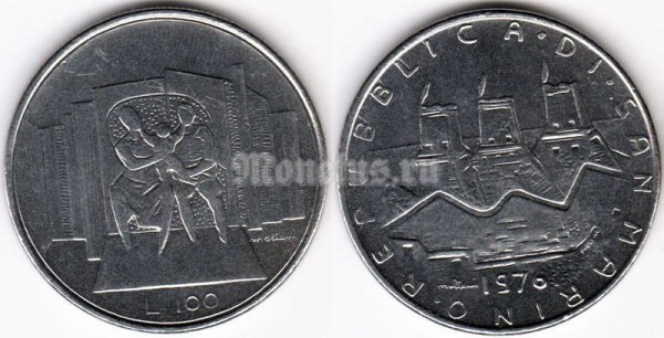 монета Сан-Марино 100 лир 1976 год