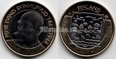 монета Финляндия 5 евро 2016 год Пер Эвинд Свинхувуд — третий президент Финляндии