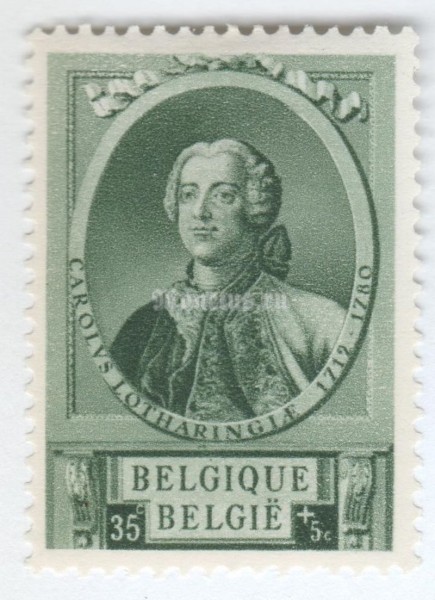 марка Бельгия 35+5 сентим "Charles of Lorraine (1718-1780)" 1941 год