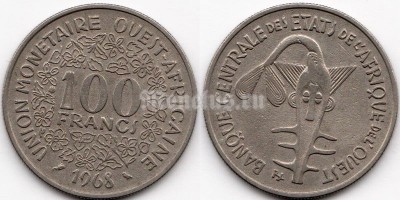 монета Западная Африка (BCEAO) 100 франков 1968 год