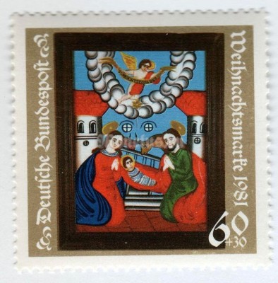 марка ФРГ 60+30 пфенниг "Nativity" 1981 год
