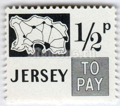 марка Джерси 1/2 пенни "Figures" 1971 год