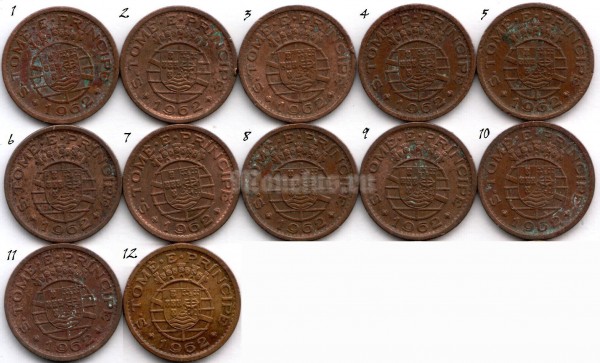монета Сан-Томе и Принсипи 10 центаво 1962 год