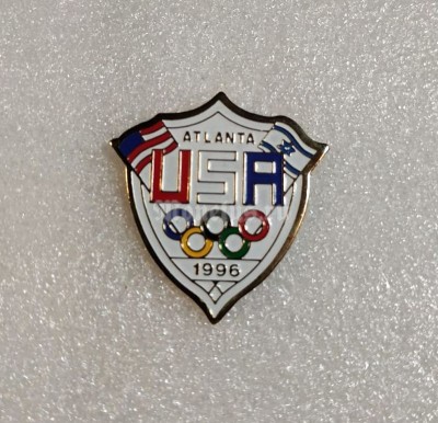 Значок ( Спорт ) Олимпиада. Атланта Atlanta 1996 США - Израиль ( Белый )