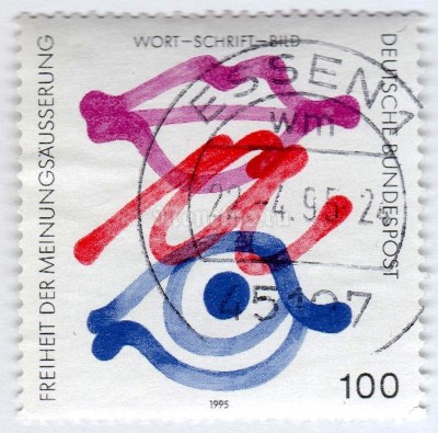 марка ФРГ 100 пфенниг "Democracy" 1995 год Гашение