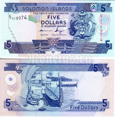 бона Соломоновы острова 5 долларов 2006 год
