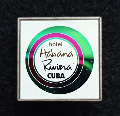 Значок Cuba Куба Hotel Habana Riviera Отель Гавана Ривьера, ситалл зеркальный стекло