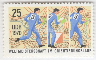 марка ГДР 25 пфенниг "Runner" 1970 год 