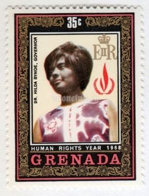 марка Гренада 35 центов "Gov. Hilda Bynoe" 1969 год