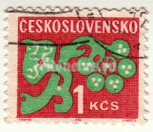 марка Чехословакия 1 крона "Доплатные" 1972 год