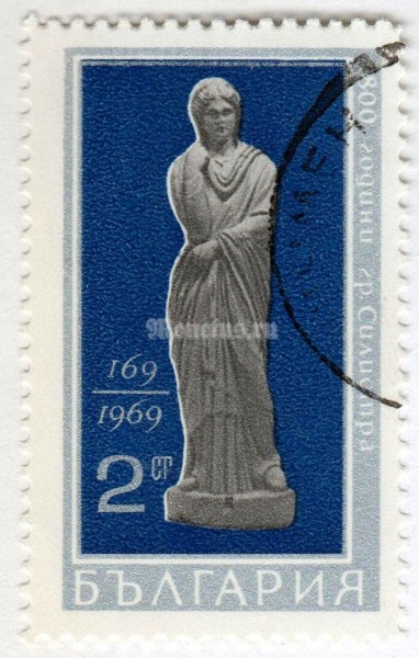 марка Болгария 2 стотинки "Woman,Roman statue" 1969 год Гашение