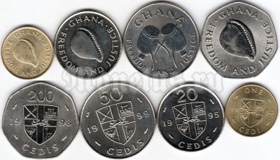 Гана набор из 4-х монет 1984-1998 год