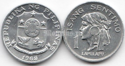 монета Филиппины 1 сентимо 1969 год