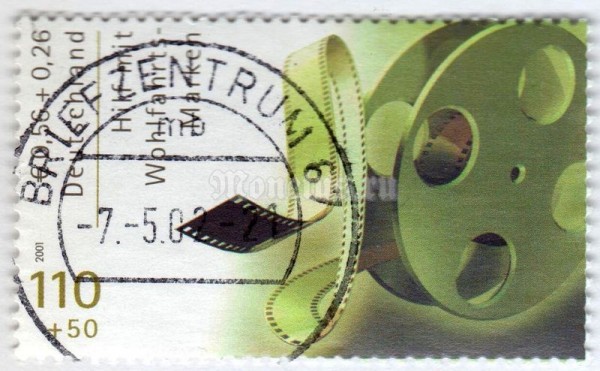 марка ФРГ 110+50 пфенниг "Film Reel" 2001 год Гашение