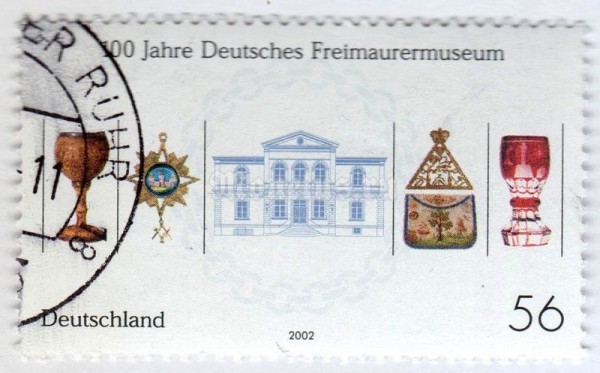 марка ФРГ 56 центов "Freemason's Museum Bayreuth" 2002 год Гашение
