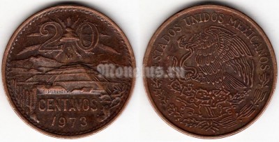 монета Мексика 20 сентаво 1973 год