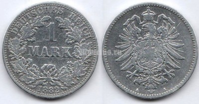 монета Германия 1 марка 1882 год A