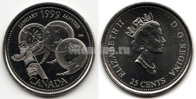 Монета Канада 25 центов 1999 год Серия Миллениум - Январь 1999, Развитие страны