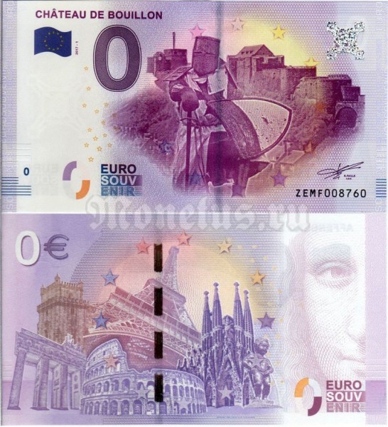 Сувенирная банкнота Франция 0 евро 2017 год - Крепость Бульон