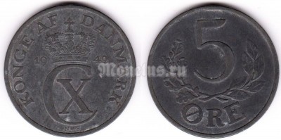 монета Швеция 5 эре 1949 год