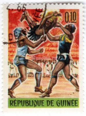 марка Гвинея 0,10 франка "Sabre dance" 1966 год Гашение
