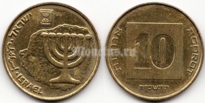 монета Израиль 10 агорот 2008 год