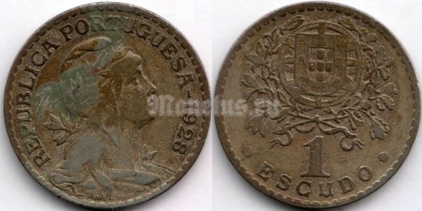 монета Португалия 1 эскудо 1928 год